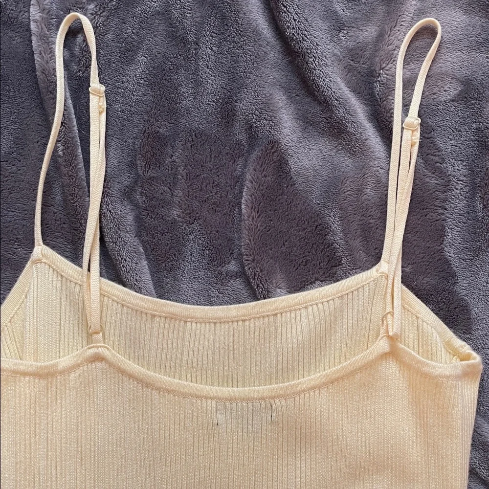 🍋 DYNAMITE Yellow Ribbed Tiered Midi Dress Size M - Picture 6 of 8